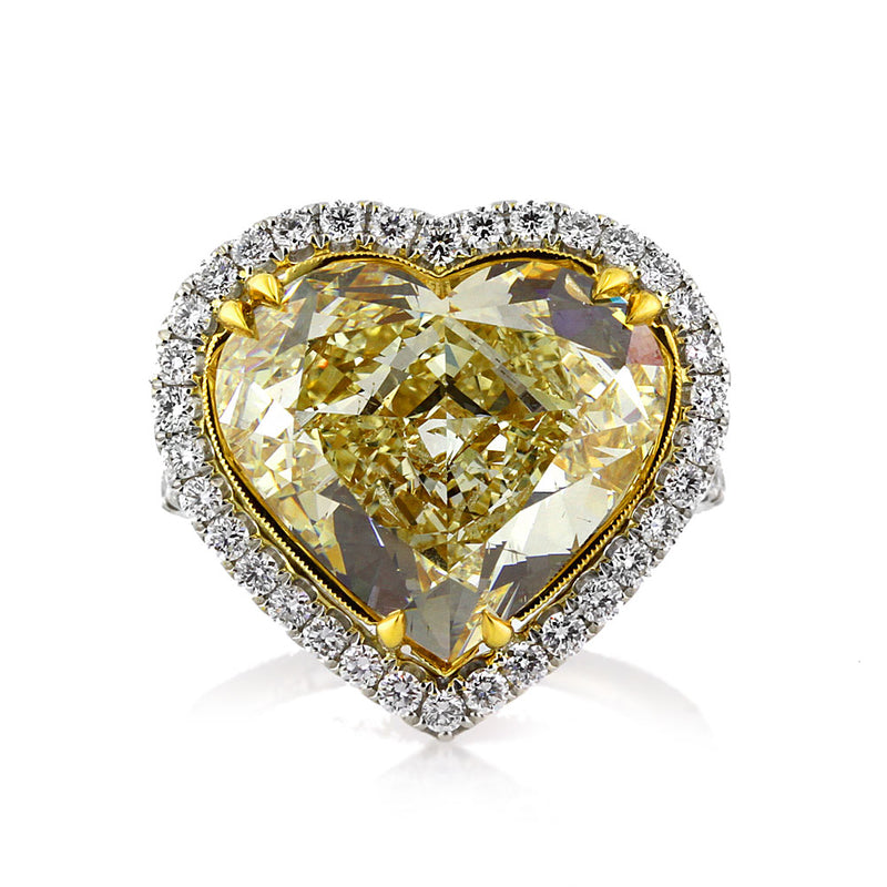 11.49ct Fancy Yellow Heart Shaped Diamond Engagement Ring