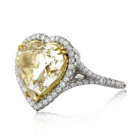 11.49ct Fancy Yellow Heart Shaped Diamond Engagement Ring