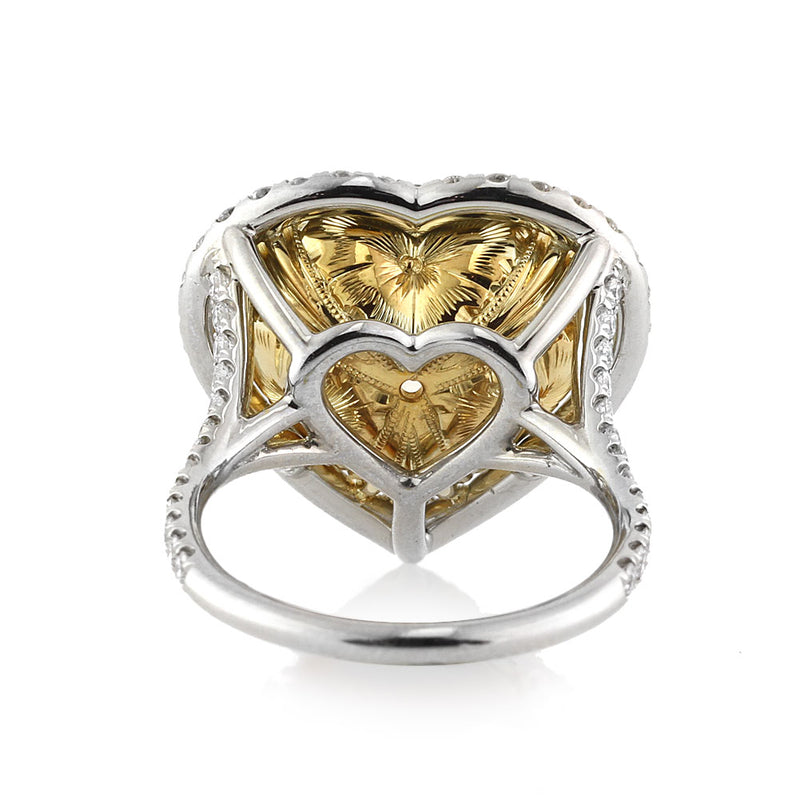 11.49ct Fancy Yellow Heart Shaped Diamond Engagement Ring