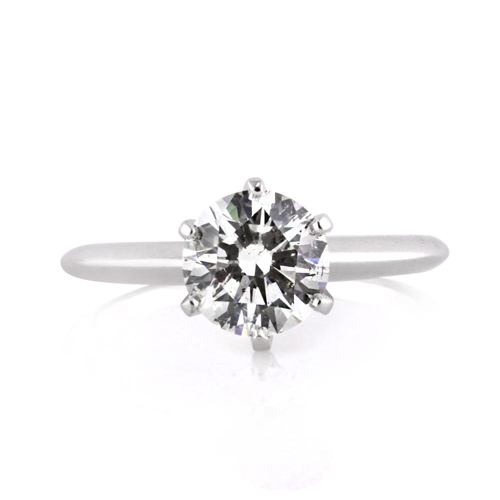 1.37ct Round Brilliant Cut Diamond Solitaire Engagement Ring