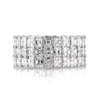 8.12ct Three-Row Asscher Cut Diamond Eternity Band