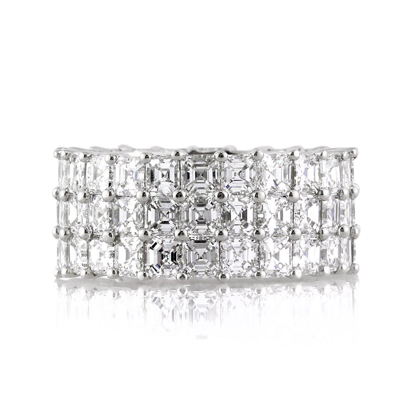 8.12ct Three-Row Asscher Cut Diamond Eternity Band