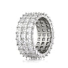 8.12ct Three-Row Asscher Cut Diamond Eternity Band
