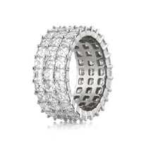 8.12ct Three-Row Asscher Cut Diamond Eternity Band