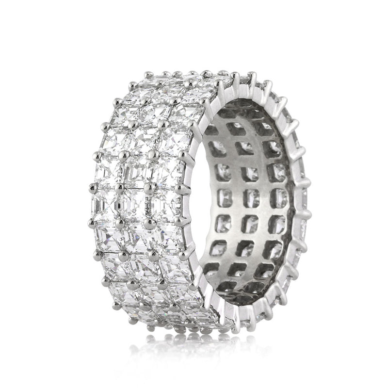 8.12ct Three-Row Asscher Cut Diamond Eternity Band