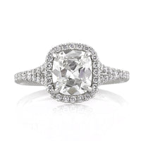 2.20ct Antique Cushion Cut Diamond Engagement Ring