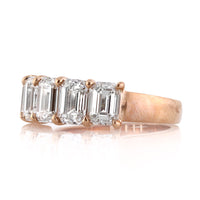 3.55ct Emerald Cut Diamond Five-Stone Wedding Band