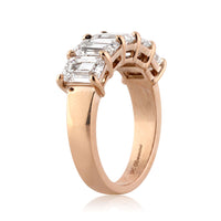 3.55ct Emerald Cut Diamond Five-Stone Wedding Band