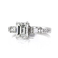 2.06ct Emerald Cut Diamond Engagement Ring and Wedding Band