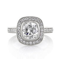 2.43ct Old Mine Cut Diamond Engagement Ring