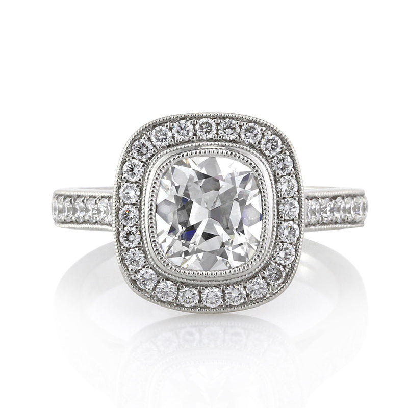2.43ct Old Mine Cut Diamond Engagement Ring