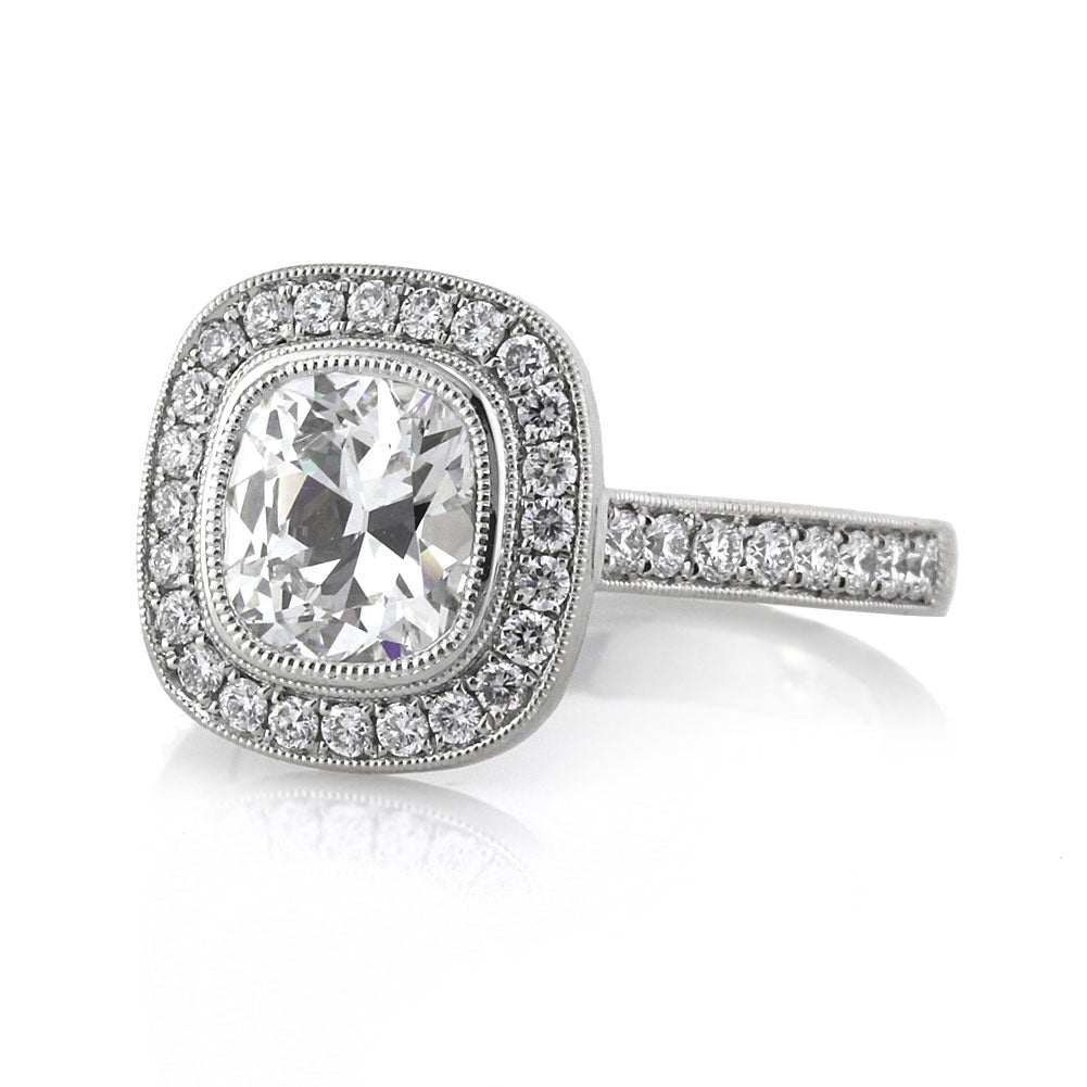 2.43ct Old Mine Cut Diamond Engagement Ring