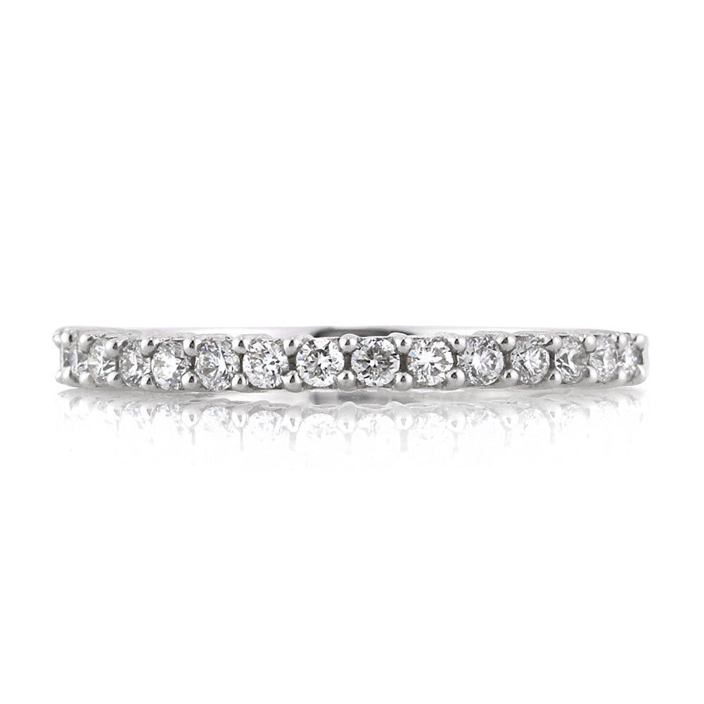 0.40ct Round Brilliant Cut Diamond Shared-Prong Wedding Band in 18k White Gold