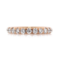 0.80ct Round Brilliant Cut Diamond Micropave Wedding Band in 14k Rose Gold