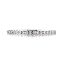 0.35ct Round Brilliant Cut Diamond Micropave Wedding Band in 18k White Gold
