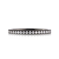 0.45ct Round Brilliant Cut Diamond Micropave Wedding Band in 18k Black Gold