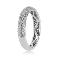 1.00ct Round Brilliant Cut Diamond Pavé Wedding Band in 18k White Gold