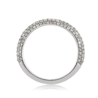 1.00ct Round Brilliant Cut Diamond Pavé Wedding Band in 18k White Gold