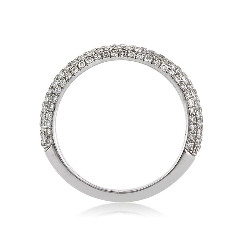 1.00ct Round Brilliant Cut Diamond Pavé Wedding Band in 18k White Gold