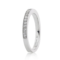 0.65ct Round Brilliant Cut Diamond Milgrain Wedding Band in 18k White Gold