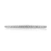 0.30ct Round Brilliant Cut Diamond Micropave Wedding Band in 18k White Gold