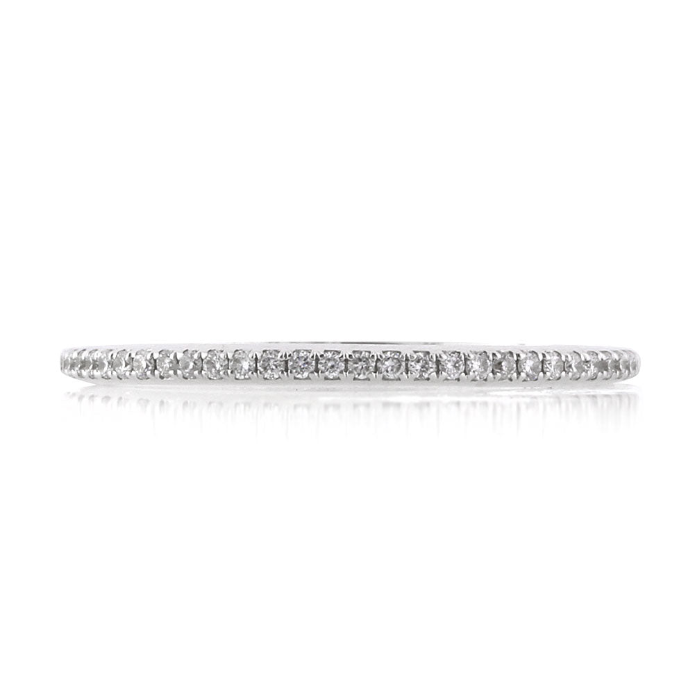 0.30ct Round Brilliant Cut Diamond Micropave Wedding Band in 18k White Gold