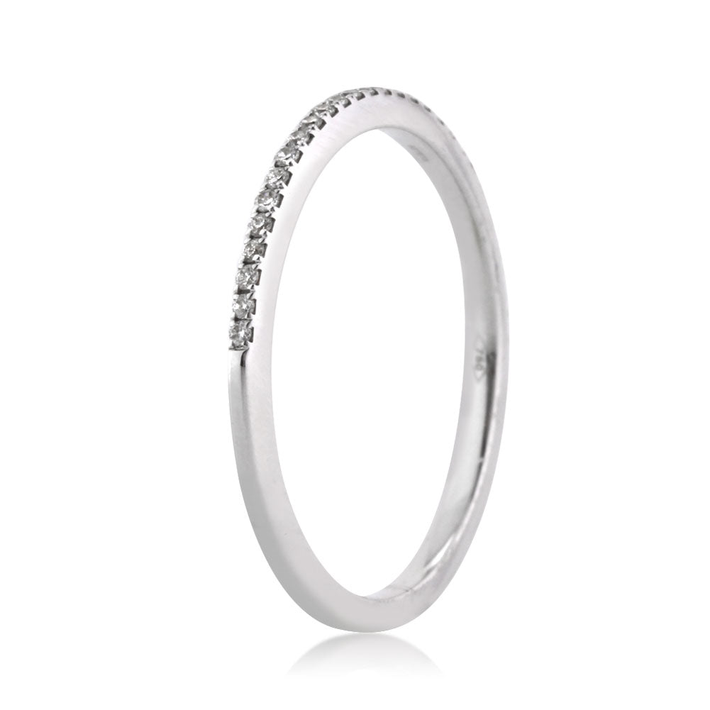 0.30ct Round Brilliant Cut Diamond Micropave Wedding Band in 18k White Gold