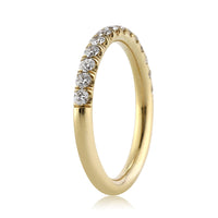 0.55ct Round Brilliant Cut Diamond Micropave Wedding Band in 14k Yellow Gold