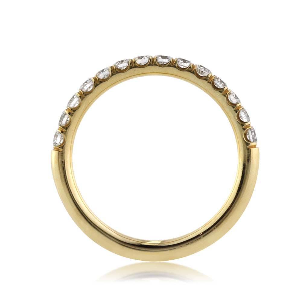 0.55ct Round Brilliant Cut Diamond Micropave Wedding Band in 14k Yellow Gold