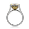 5.05ct Fancy Light Brown Green Yellow Emerald Cut Diamond Engagement Ring