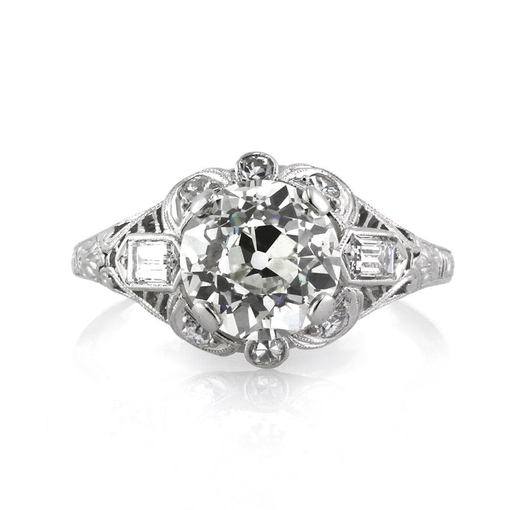 2.70ct Antique European Round Cut Diamond Engagement Ring