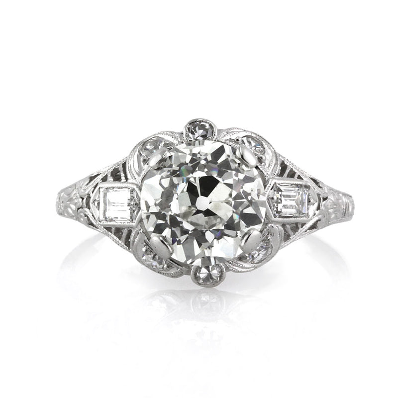 2.70ct Antique European Round Cut Diamond Engagement Ring