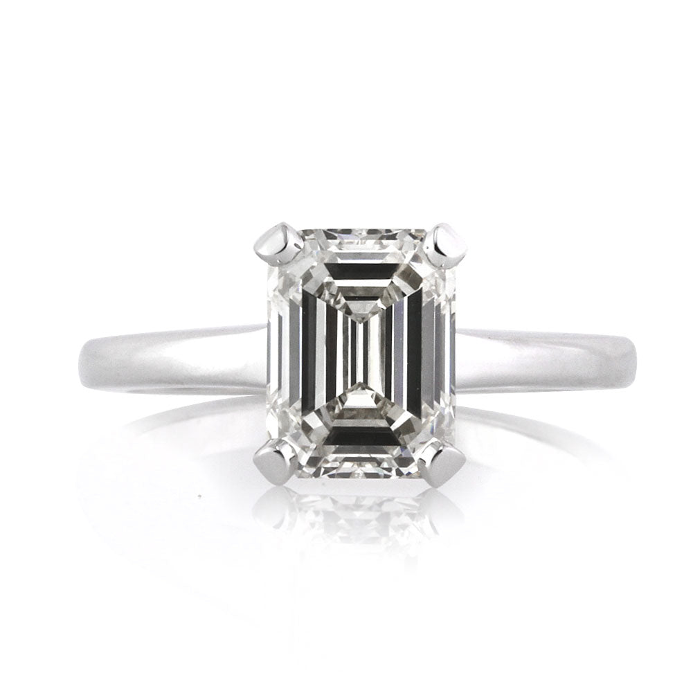 2.60ct Emerald Cut Diamond Engagement Solitaire Engagement Ring