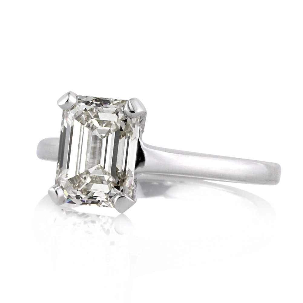 2.60ct Emerald Cut Diamond Engagement Solitaire Engagement Ring
