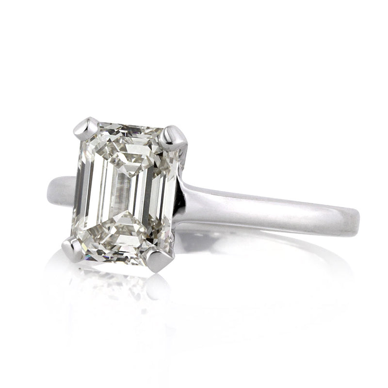 2.60ct Emerald Cut Diamond Engagement Solitaire Engagement Ring