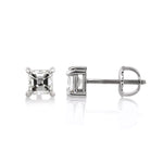 0.50ct Asscher Cut Diamond Stud Earrings