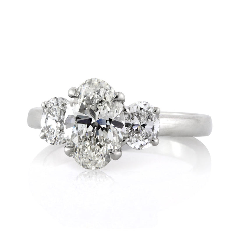 2.63ct Oval Cut Diamond Three-Stone Engagement Ring
