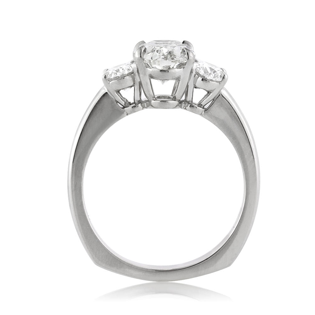 2.63ct Oval Cut Diamond Three-Stone Engagement Ring