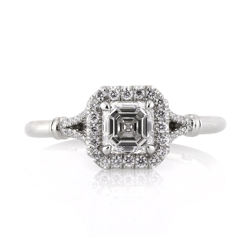 1.16ct Asscher Cut Diamond Engagement Ring