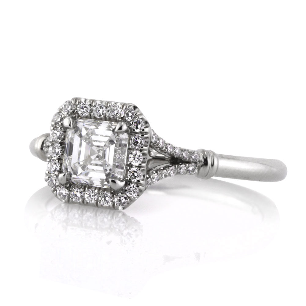 1.16ct Asscher Cut Diamond Engagement Ring