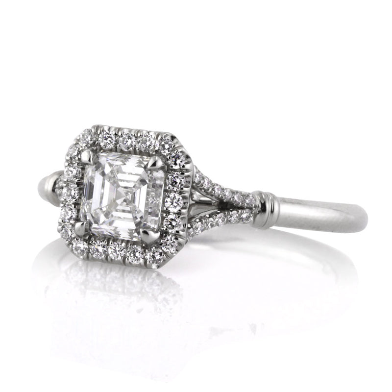 1.16ct Asscher Cut Diamond Engagement Ring