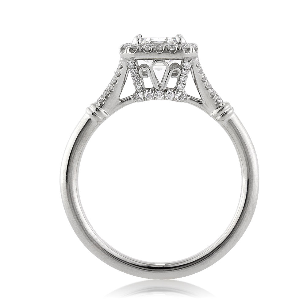 1.16ct Asscher Cut Diamond Engagement Ring