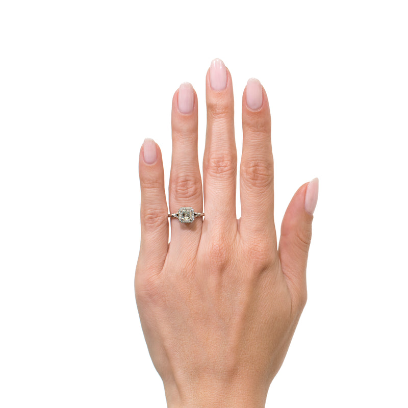 1.16ct Asscher Cut Diamond Engagement Ring