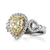 3.08ct Fancy Light Yellow Pear Shaped Diamond Engagement Ring