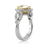 3.08ct Fancy Light Yellow Pear Shaped Diamond Engagement Ring
