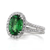 3.20ct Oval Cut Tsavorite and Diamond Engagement Ring