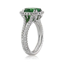 3.20ct Oval Cut Tsavorite and Diamond Engagement Ring