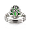 3.20ct Oval Cut Tsavorite and Diamond Engagement Ring