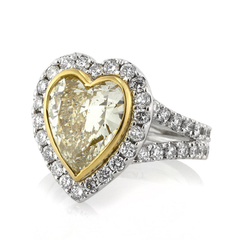 4.50ct Fancy Yellow Heart Shaped Diamond Engagement Ring