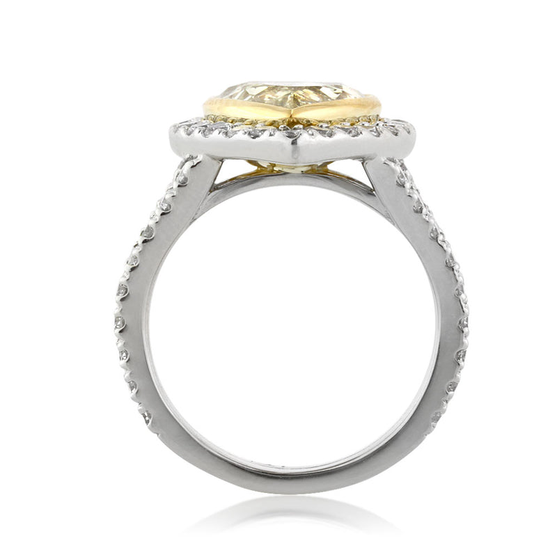 4.50ct Fancy Yellow Heart Shaped Diamond Engagement Ring